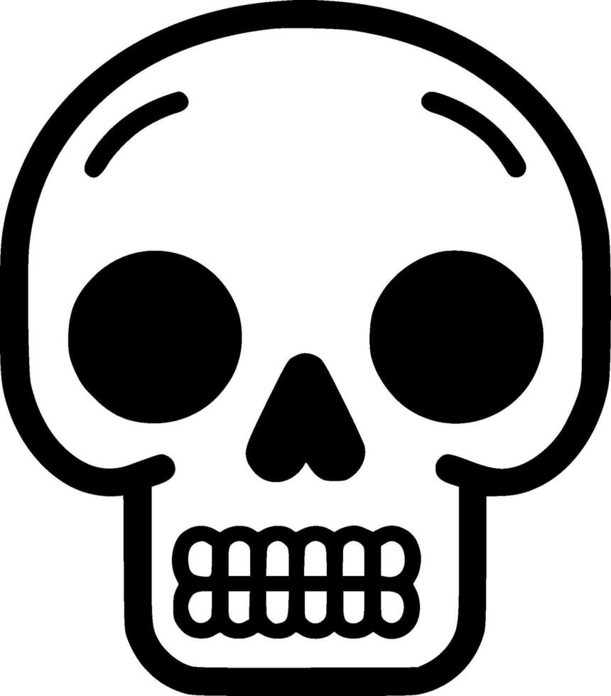 Skull - Black and White Isolated Icon - illustration vector