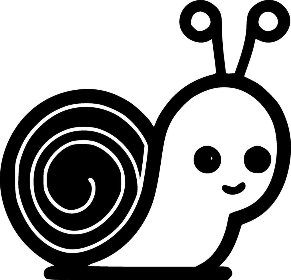 Snail, Black and White illustration vector