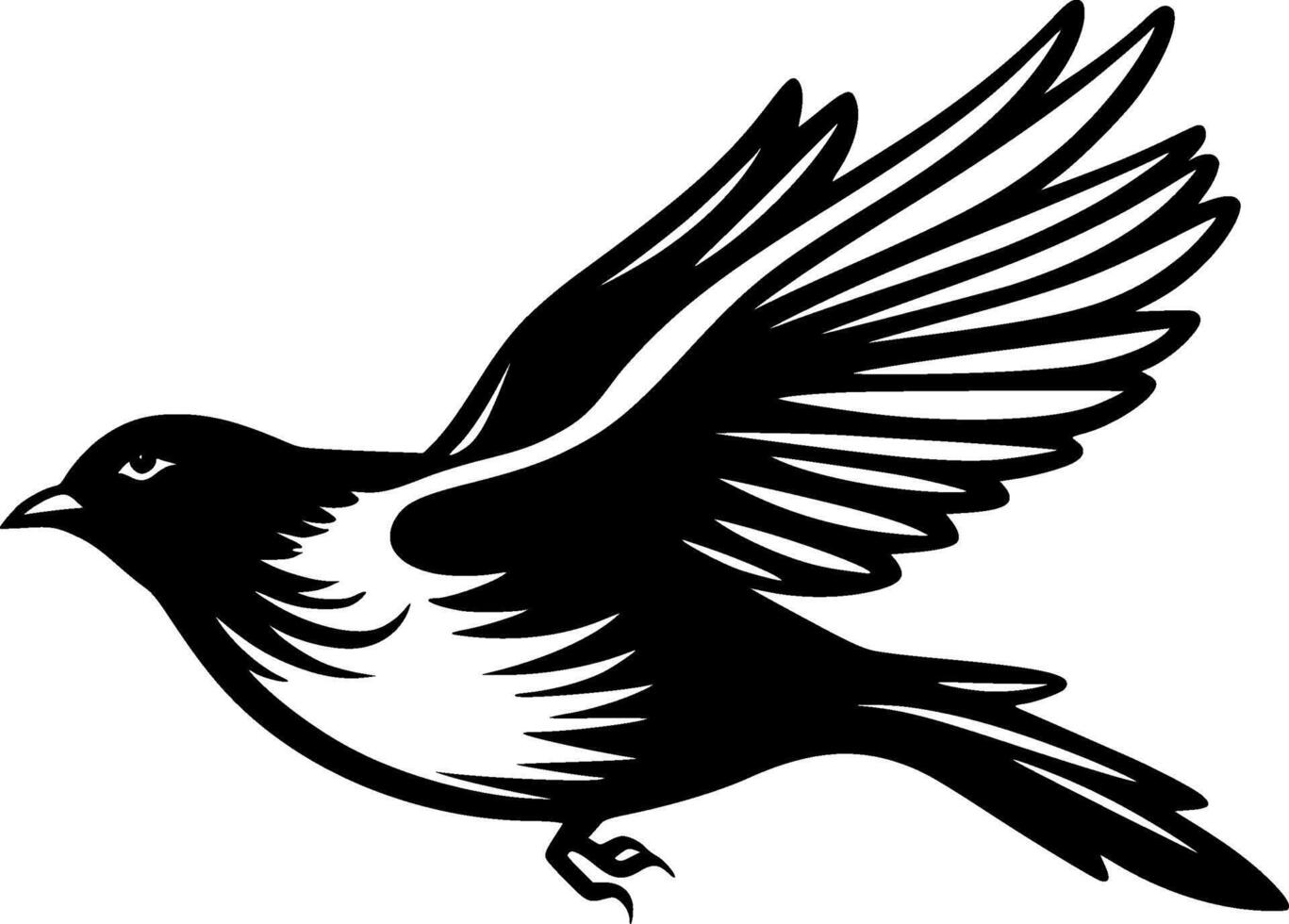 Sparrow, Minimalist and Simple Silhouette - illustration vector