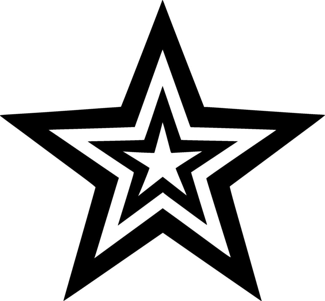 Star - Black and White Isolated Icon - illustration vector