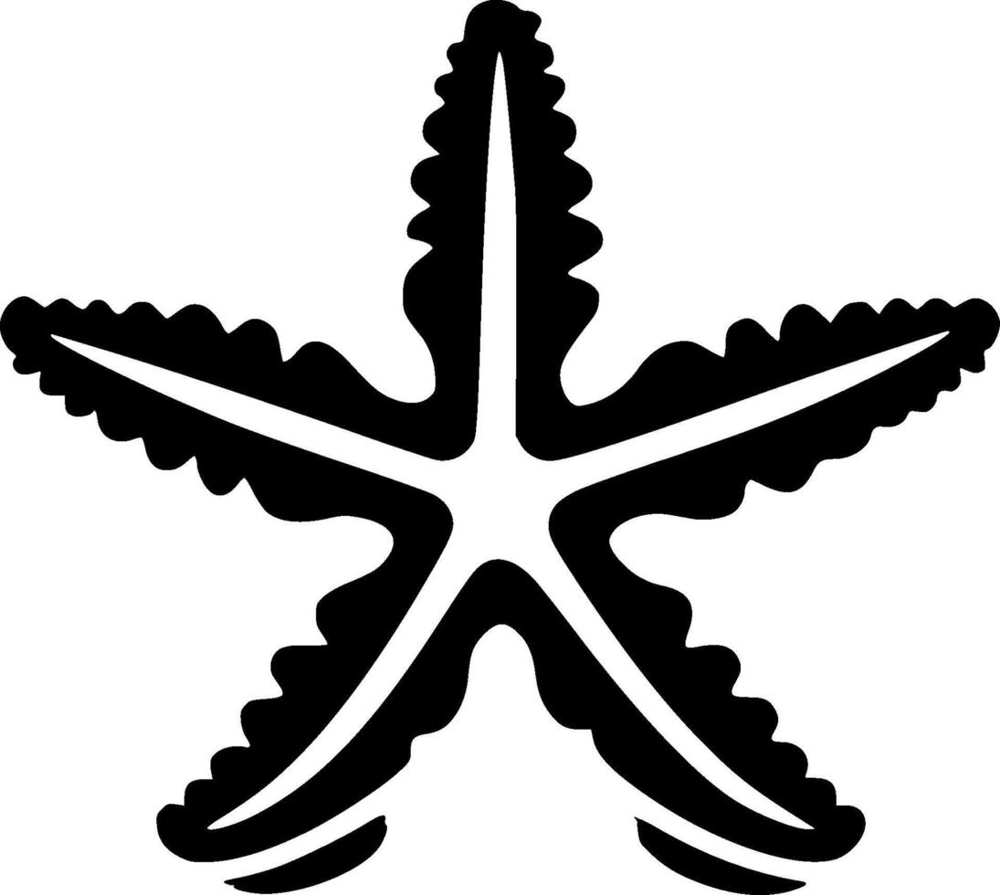 Starfish - Black and White Isolated Icon - illustration vector