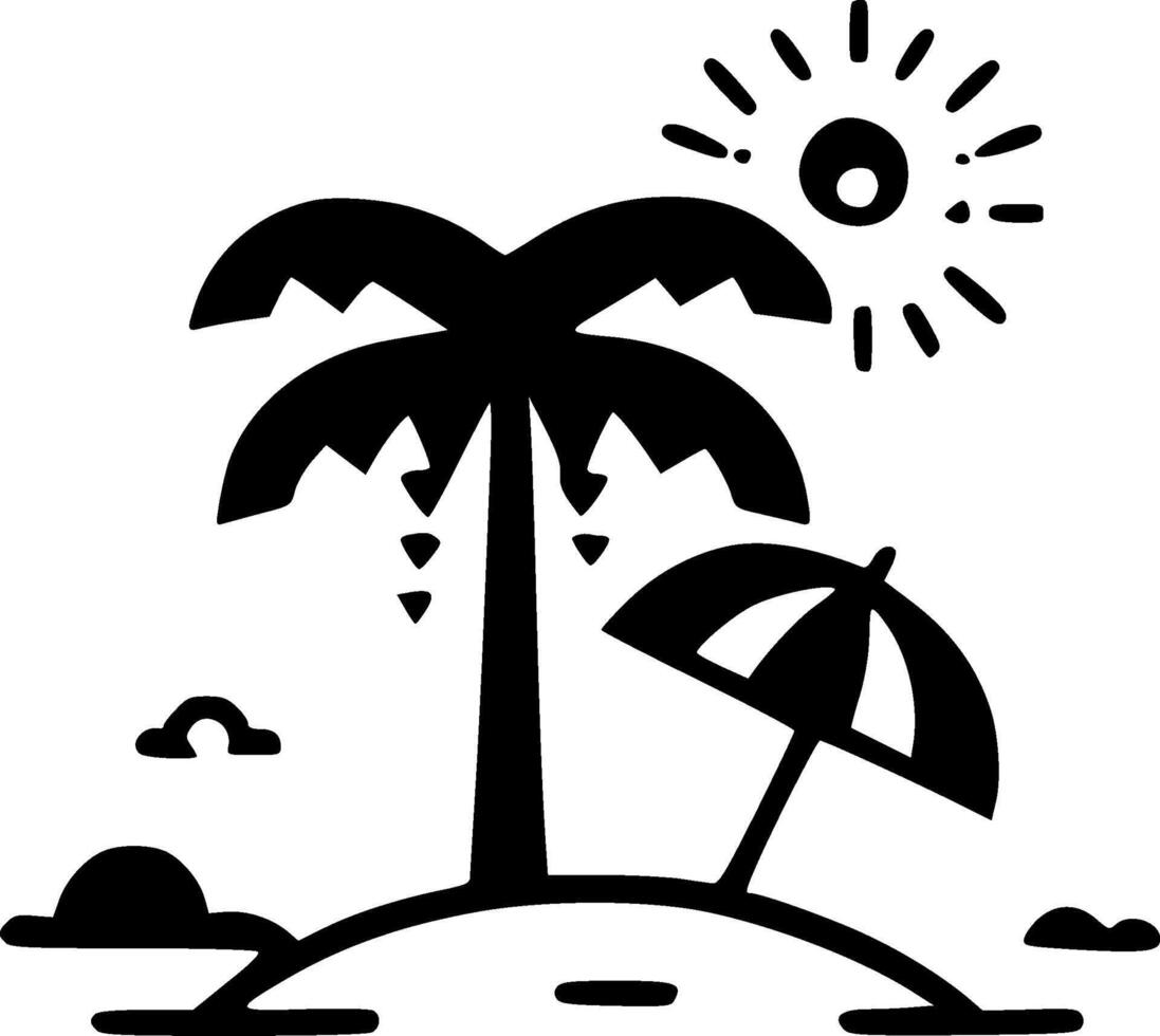 Summer, Black and White illustration vector