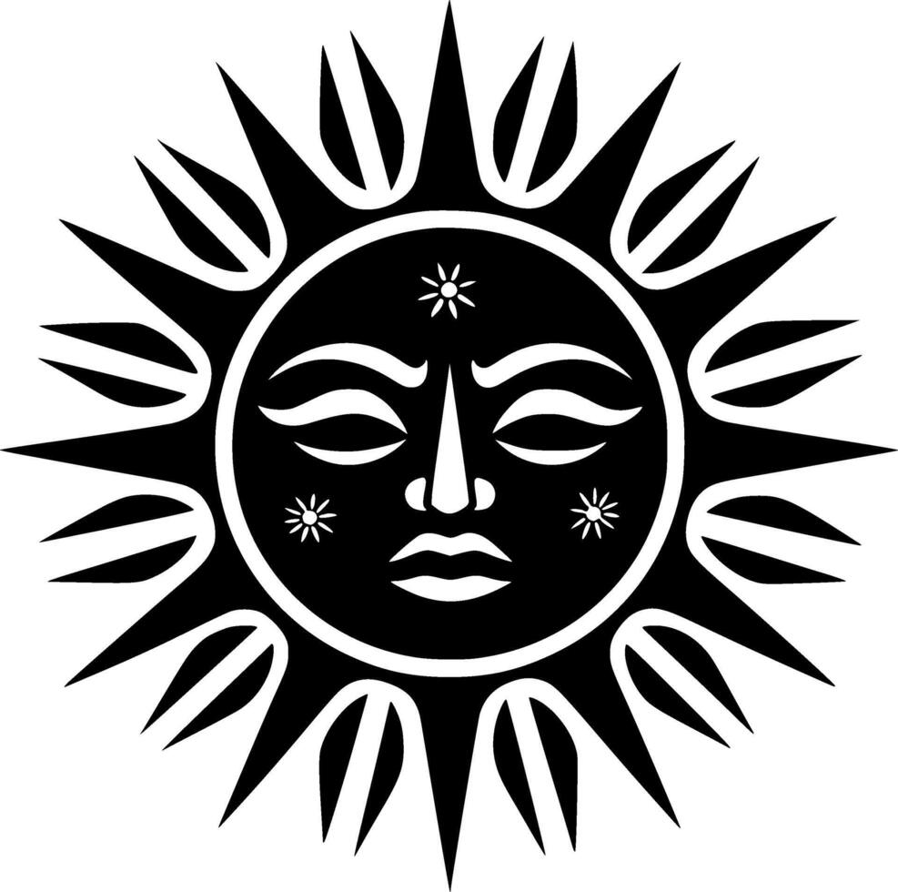 Sun, Minimalist and Simple Silhouette - illustration vector