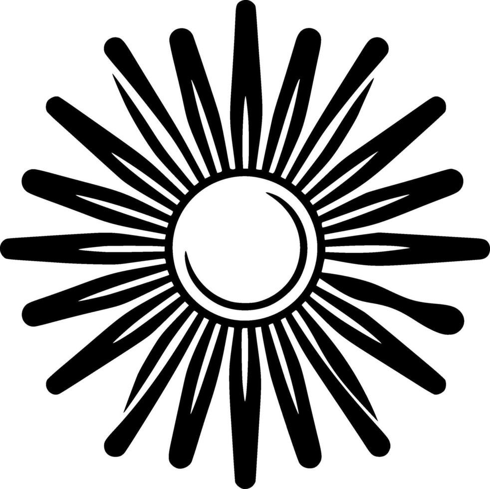 Sun, Minimalist and Simple Silhouette - illustration vector