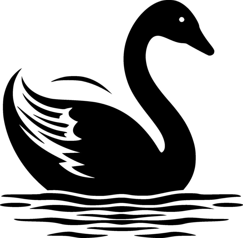 Swan, Black and White illustration vector