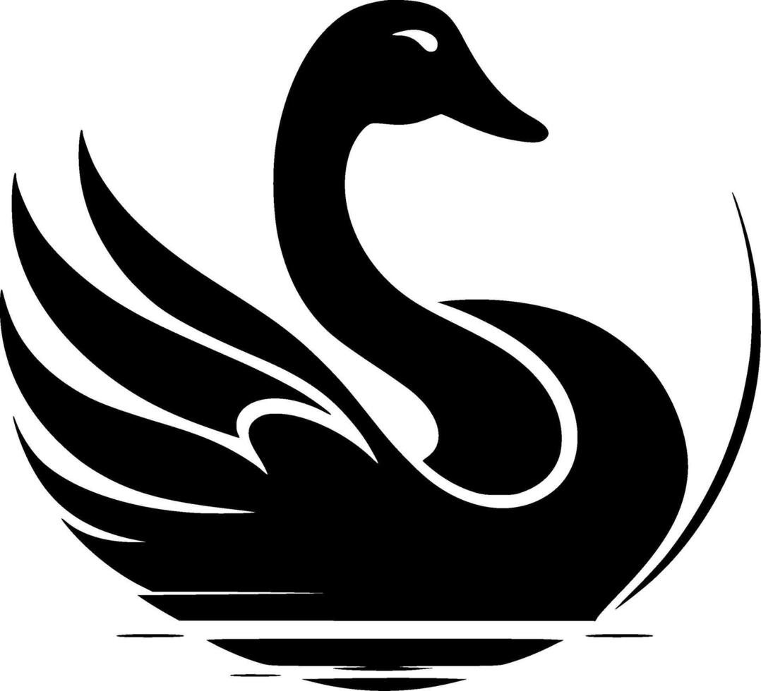 Swan, Black and White illustration vector