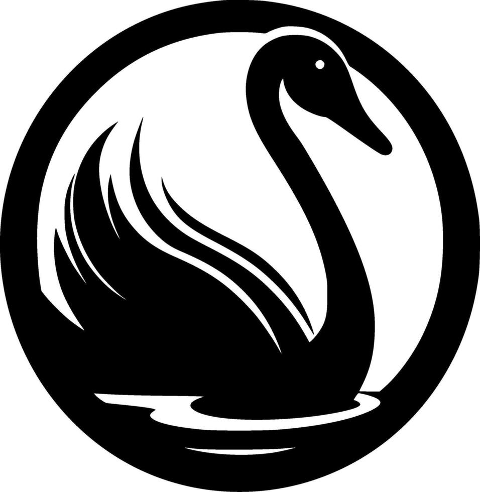 Swan - Black and White Isolated Icon - illustration vector