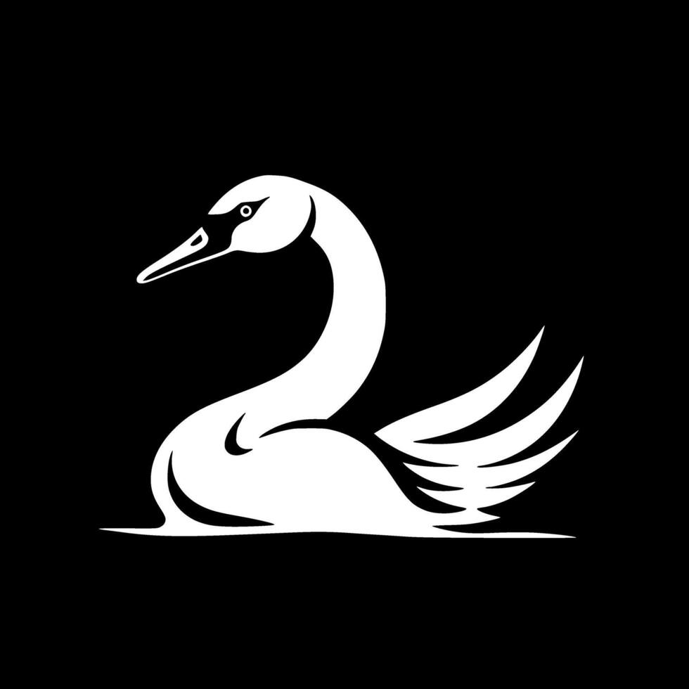 Swan - Black and White Isolated Icon - illustration vector
