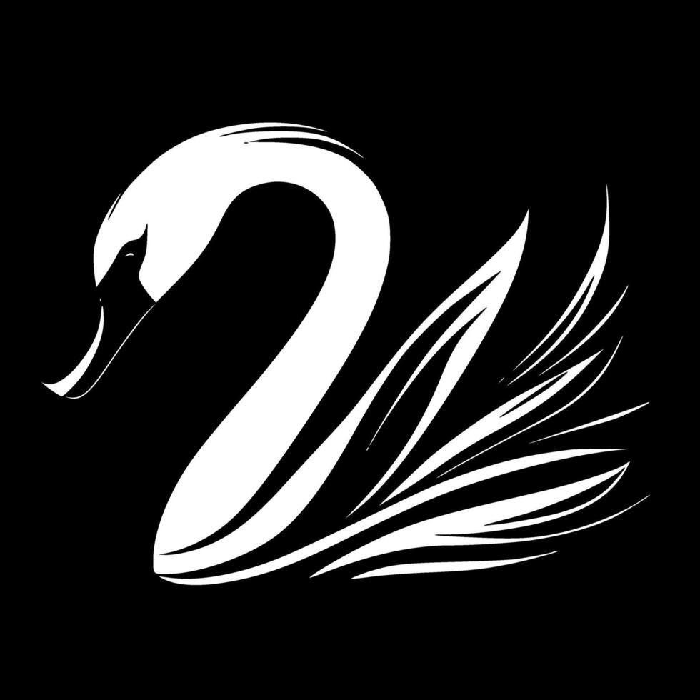 Swan - Black and White Isolated Icon - illustration vector