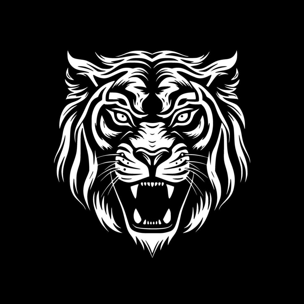 Tiger, Minimalist and Simple Silhouette - illustration vector