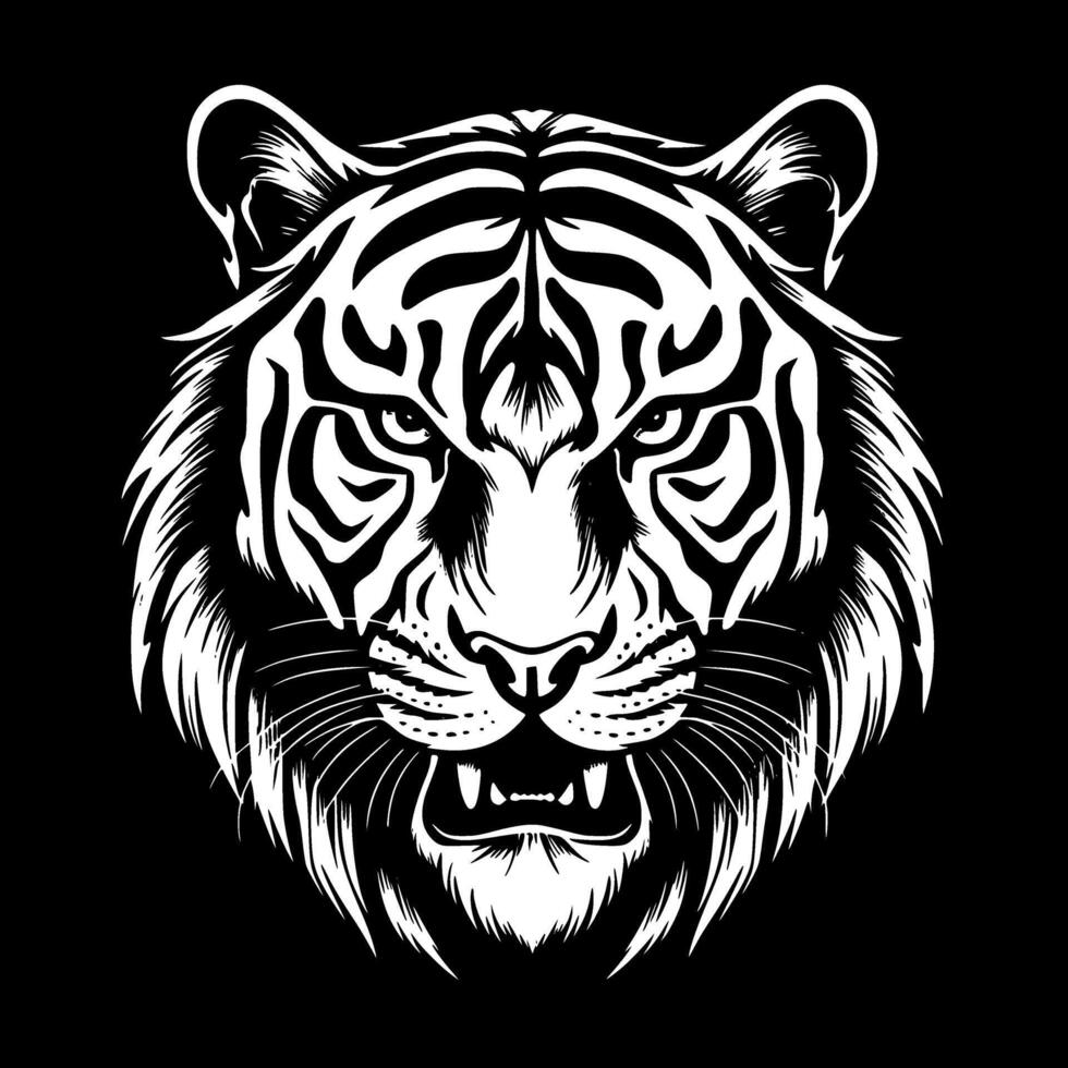 Tiger, Minimalist and Simple Silhouette - illustration vector