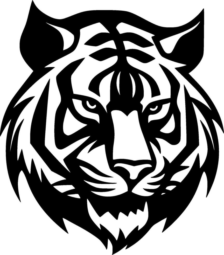 Tiger, Black and White illustration vector