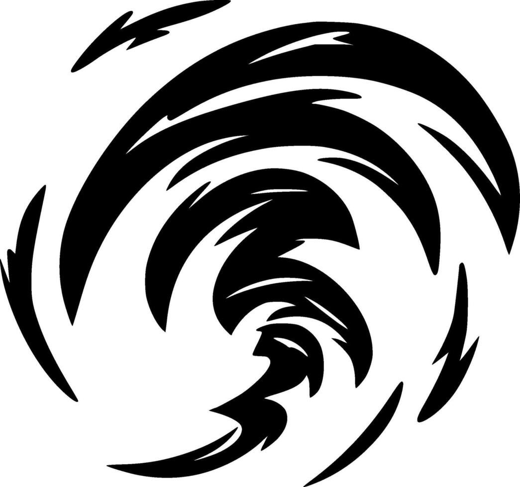 Tornado - Black and White Isolated Icon - illustration vector