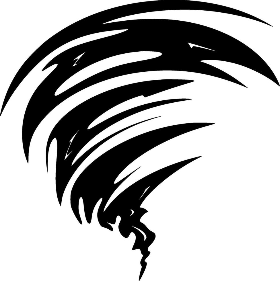 Tornado, Black and White illustration vector