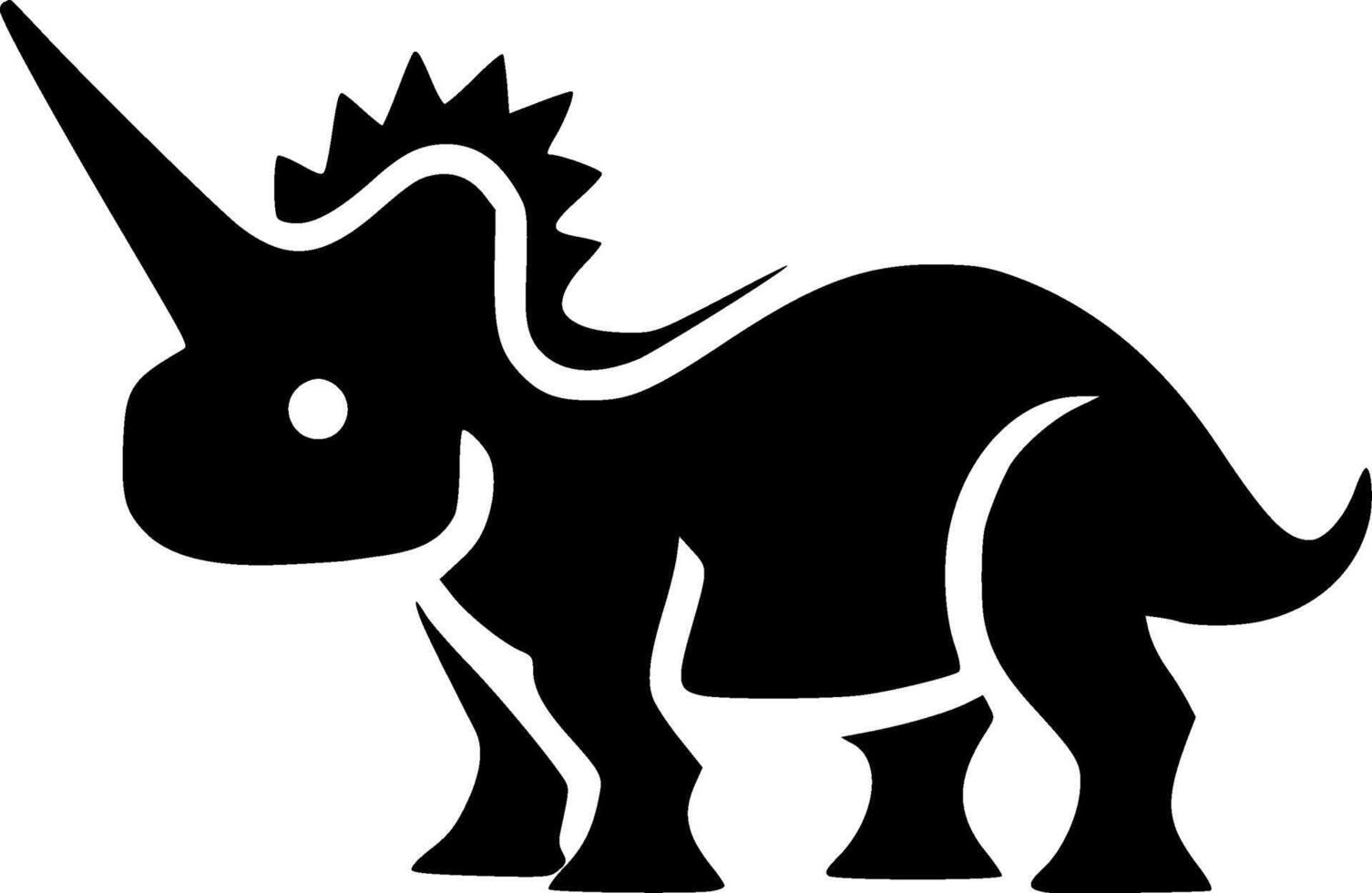 Triceratops, Minimalist and Simple Silhouette - illustration vector
