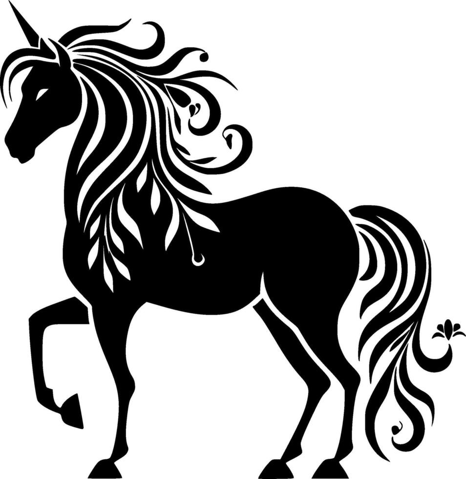 Unicorn, Minimalist and Simple Silhouette - illustration vector