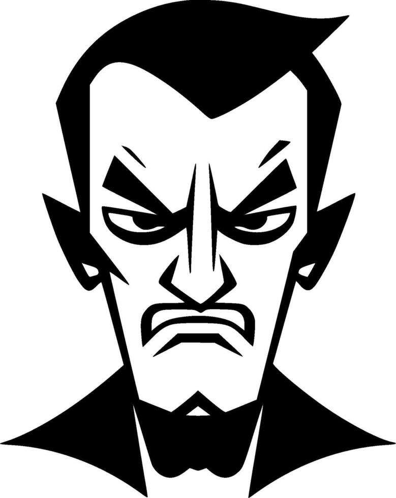 Vampire - Black and White Isolated Icon - illustration vector