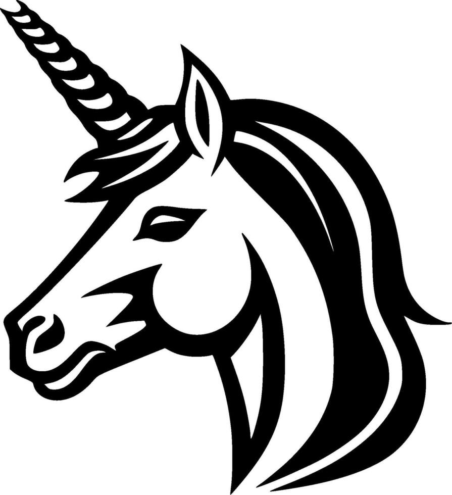Unicorn, Black and White illustration vector