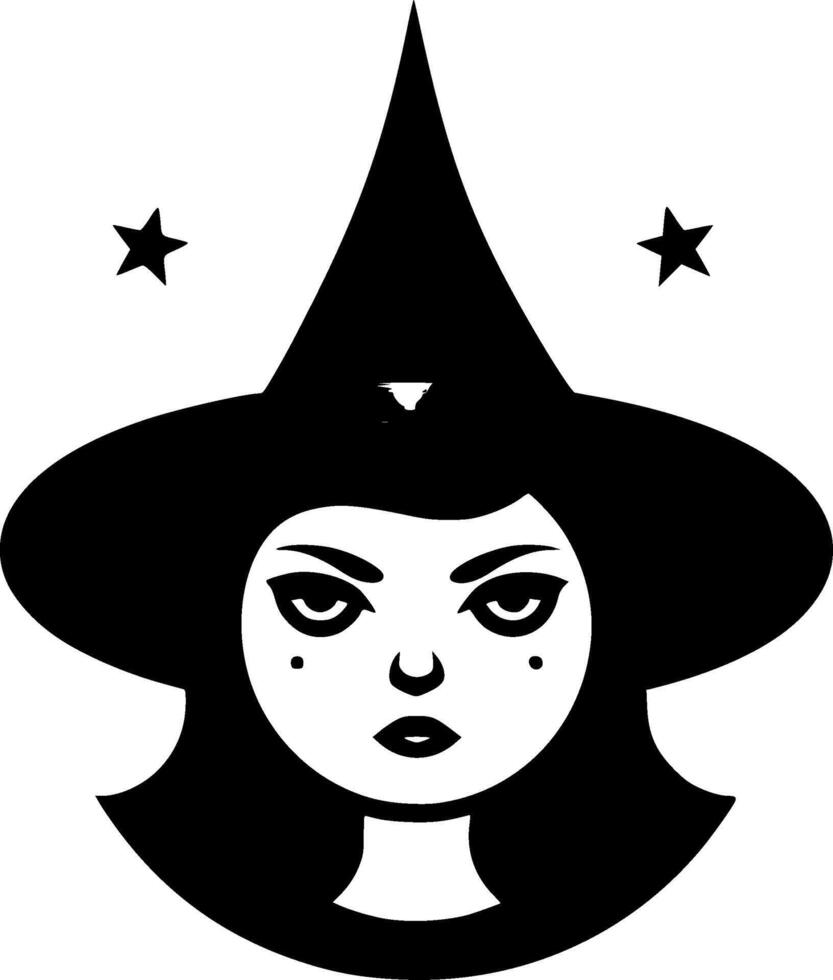 Witch, Minimalist and Simple Silhouette - illustration vector