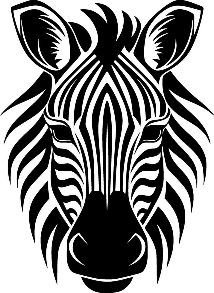 Zebra, Minimalist and Simple Silhouette - illustration vector