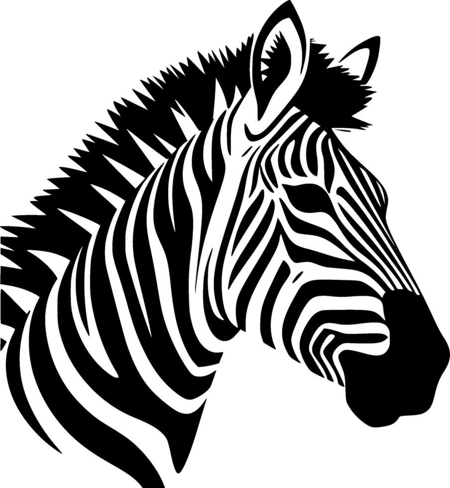 Zebra, Black and White illustration vector