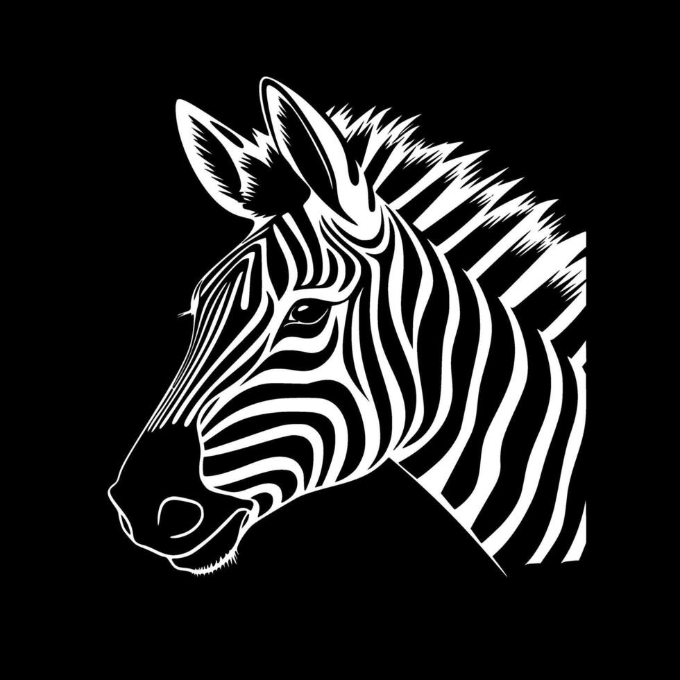 Zebra, Minimalist and Simple Silhouette - illustration vector