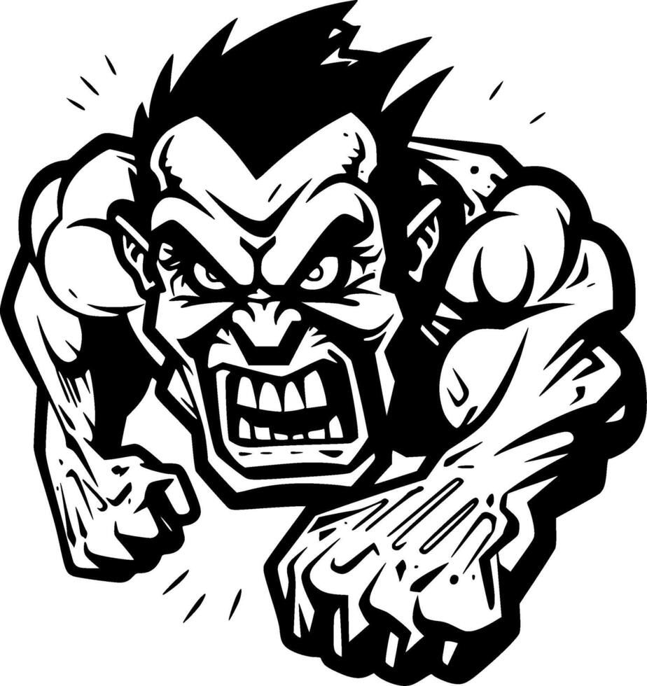 Zombie, Black and White illustration vector
