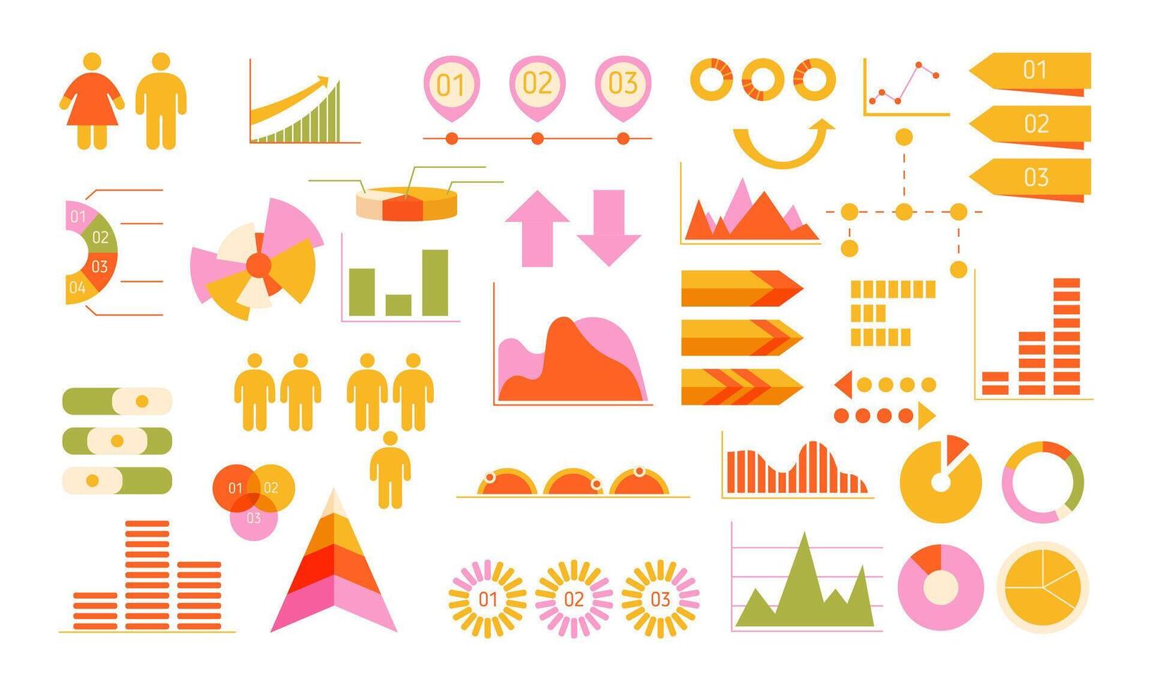 infographics elements. A set of simple information visualization elements. Business presentation vector