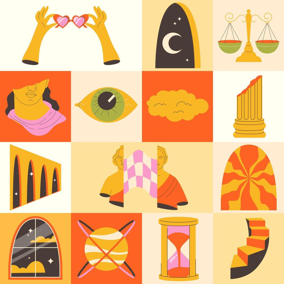 surrealism geometric pattern. Abstract background in surrealism style vector