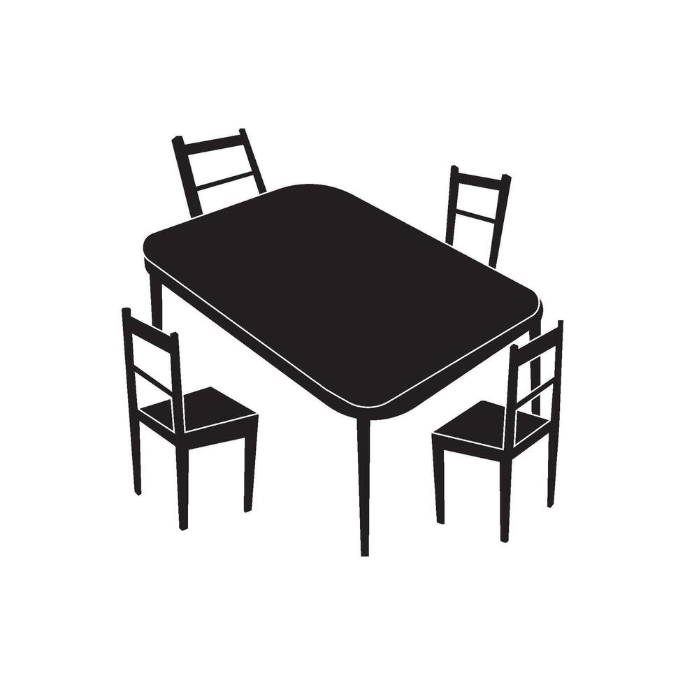 Dining table icon vector