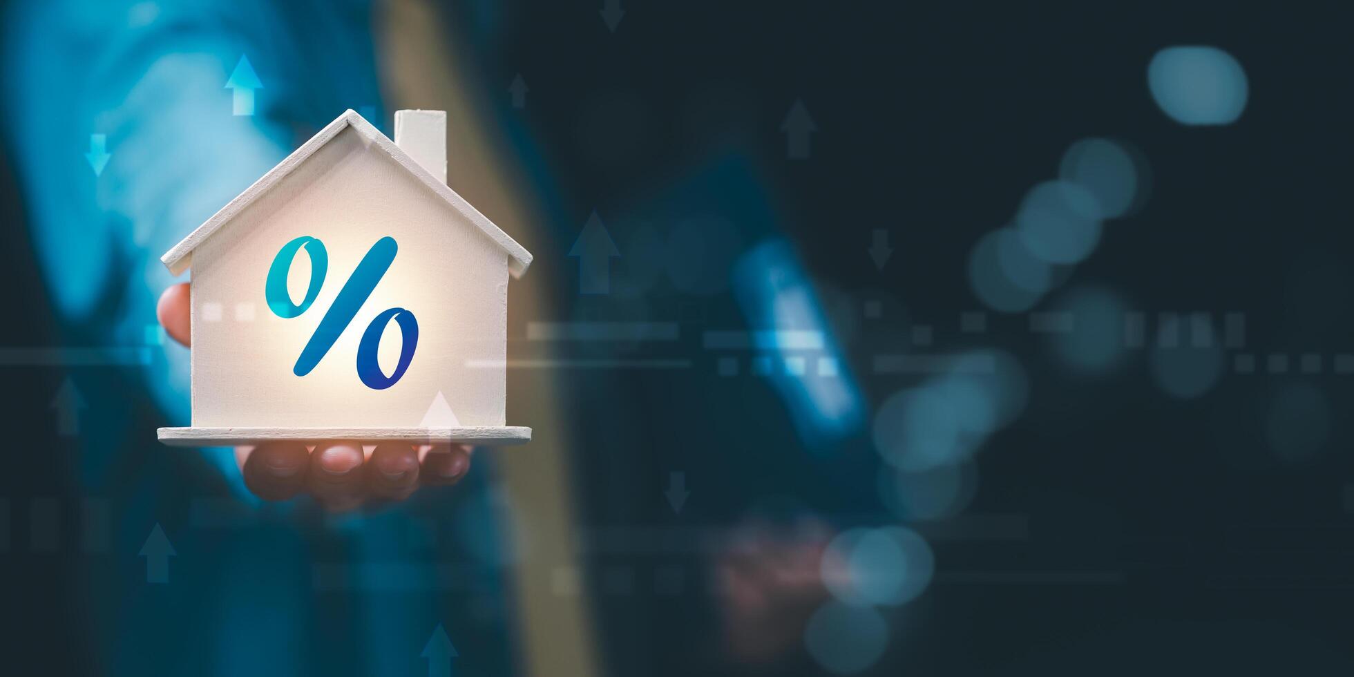 Percentage growth bank loan interest ,appraisal of property value ,Investment in real estate, houses and land ,Financial planning for homes and residences ,Bank interest and real estate business photo