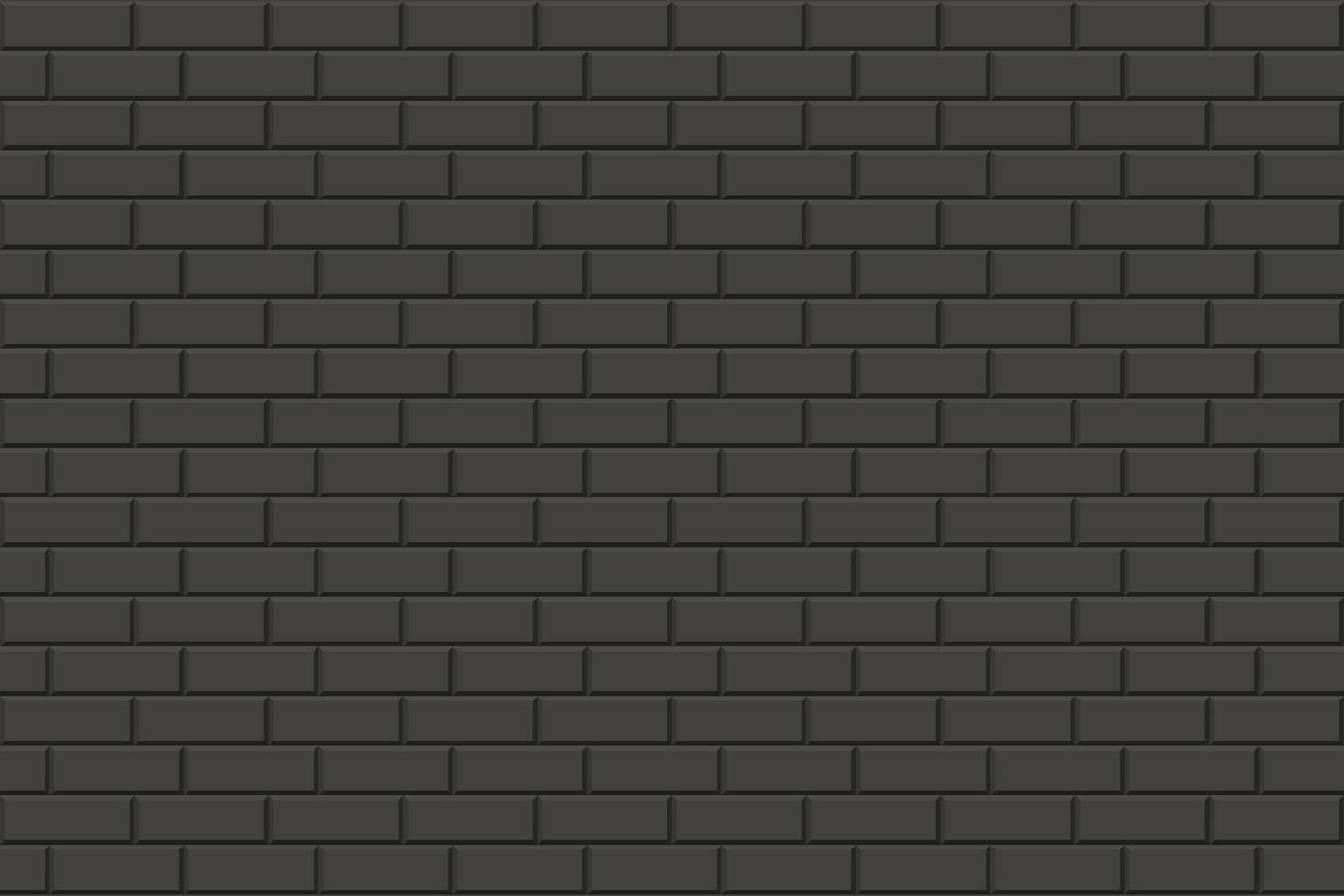 Brick wall seamless geometric pattern. Dark repeatable stone texture. Endless black simple background vector