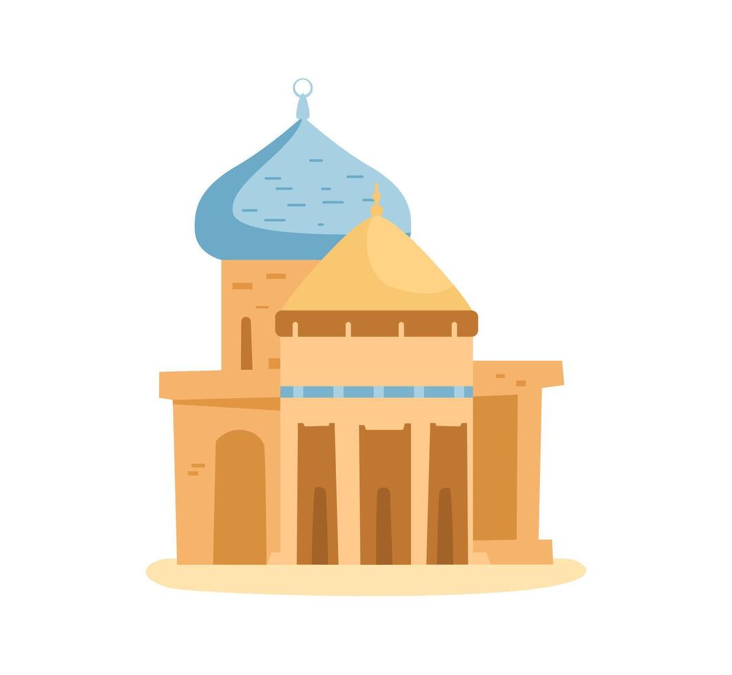 Ancient mosque flat illustration isolated on white. vector