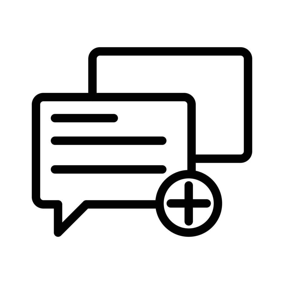 Add chat icon black and white sign vector