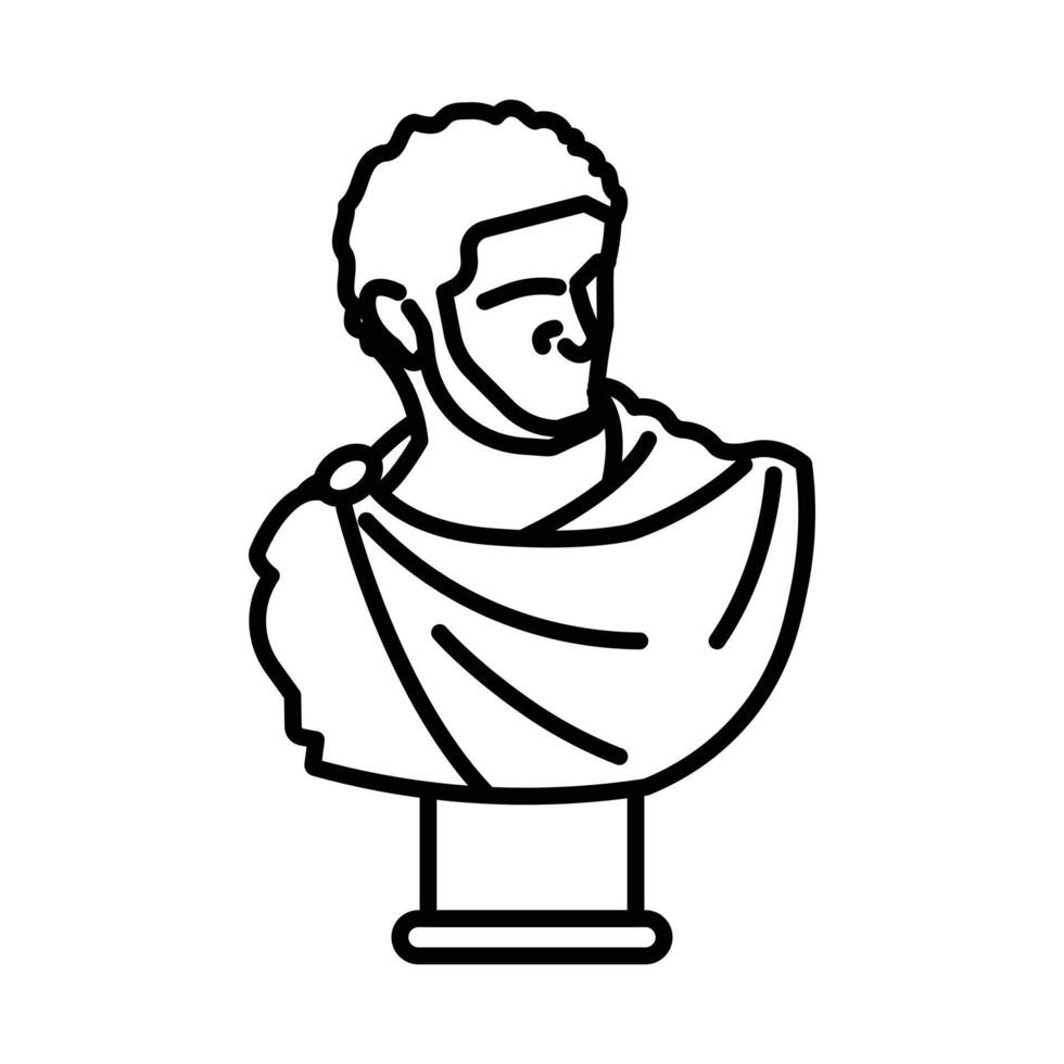 Ancient statue icon vector