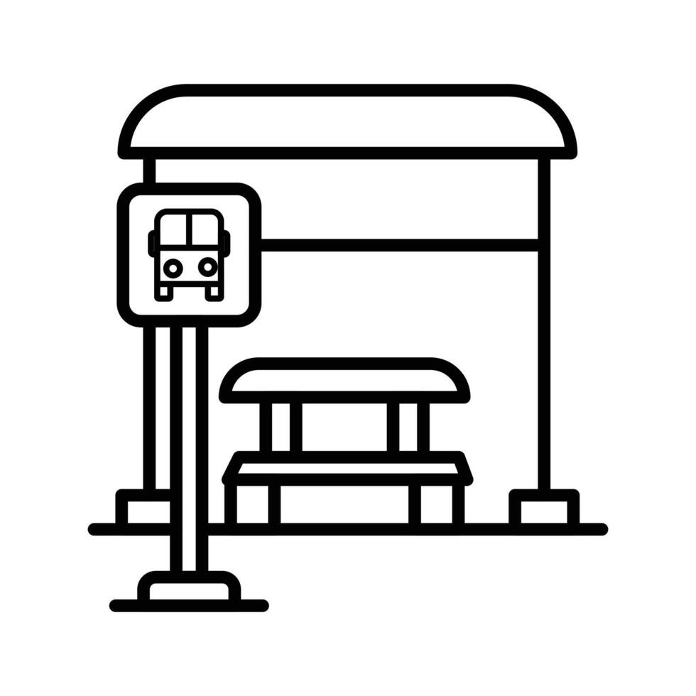 Bus stop stand icon vector