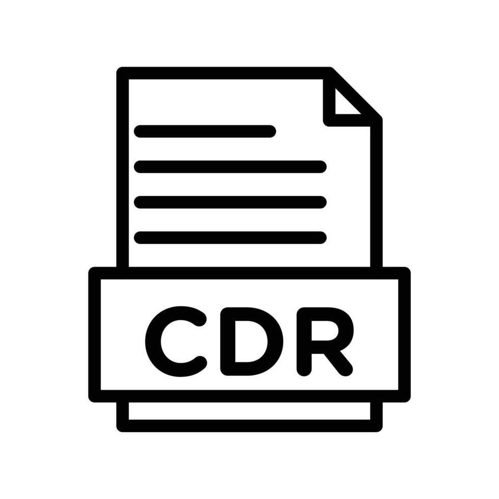 CDR file document icon black and white sign vector