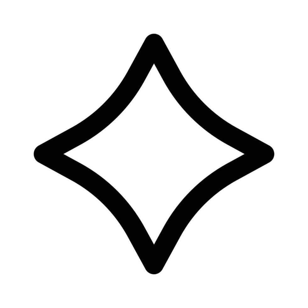 Diamond star icon black and white sign vector