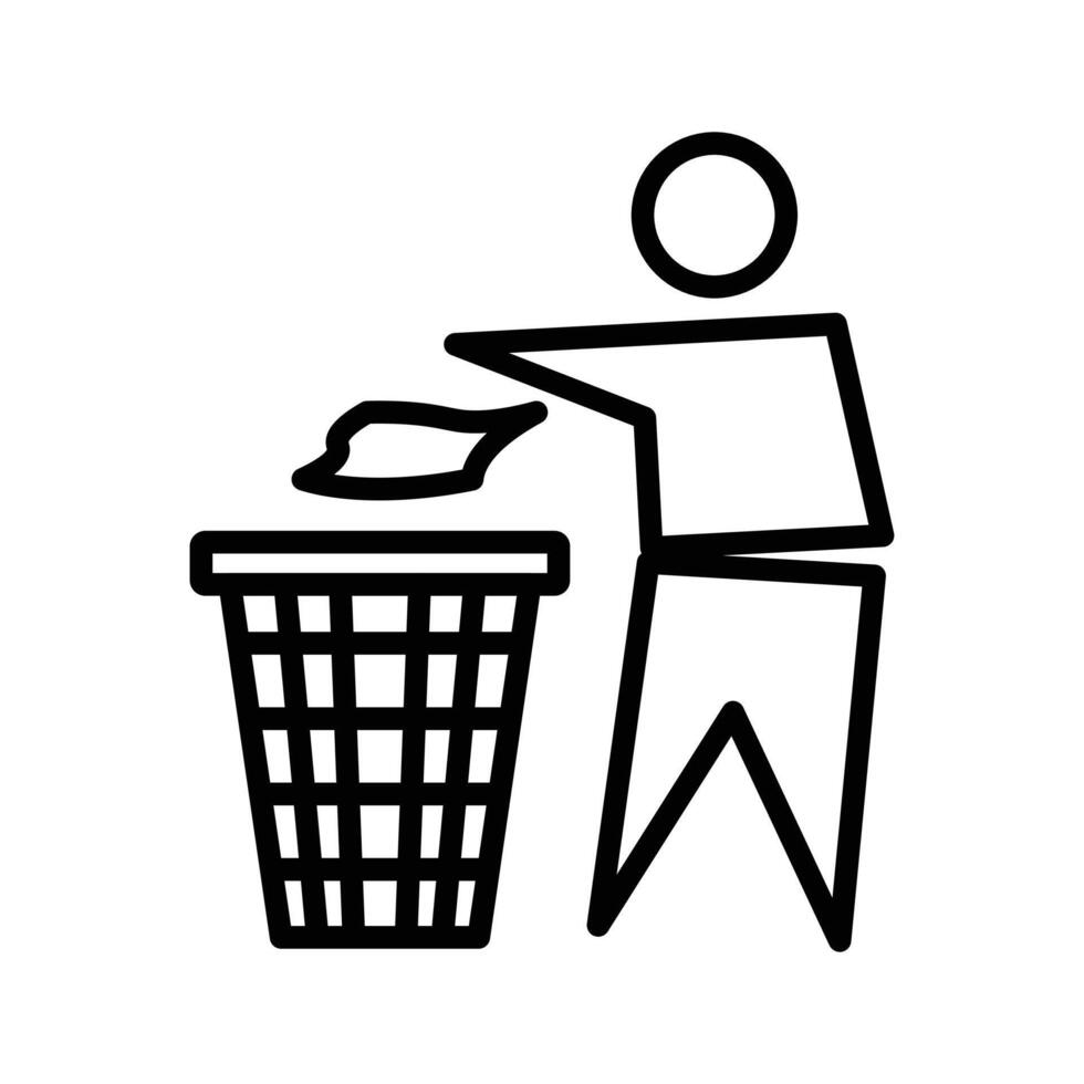 Do not litter icon black and white sign vector