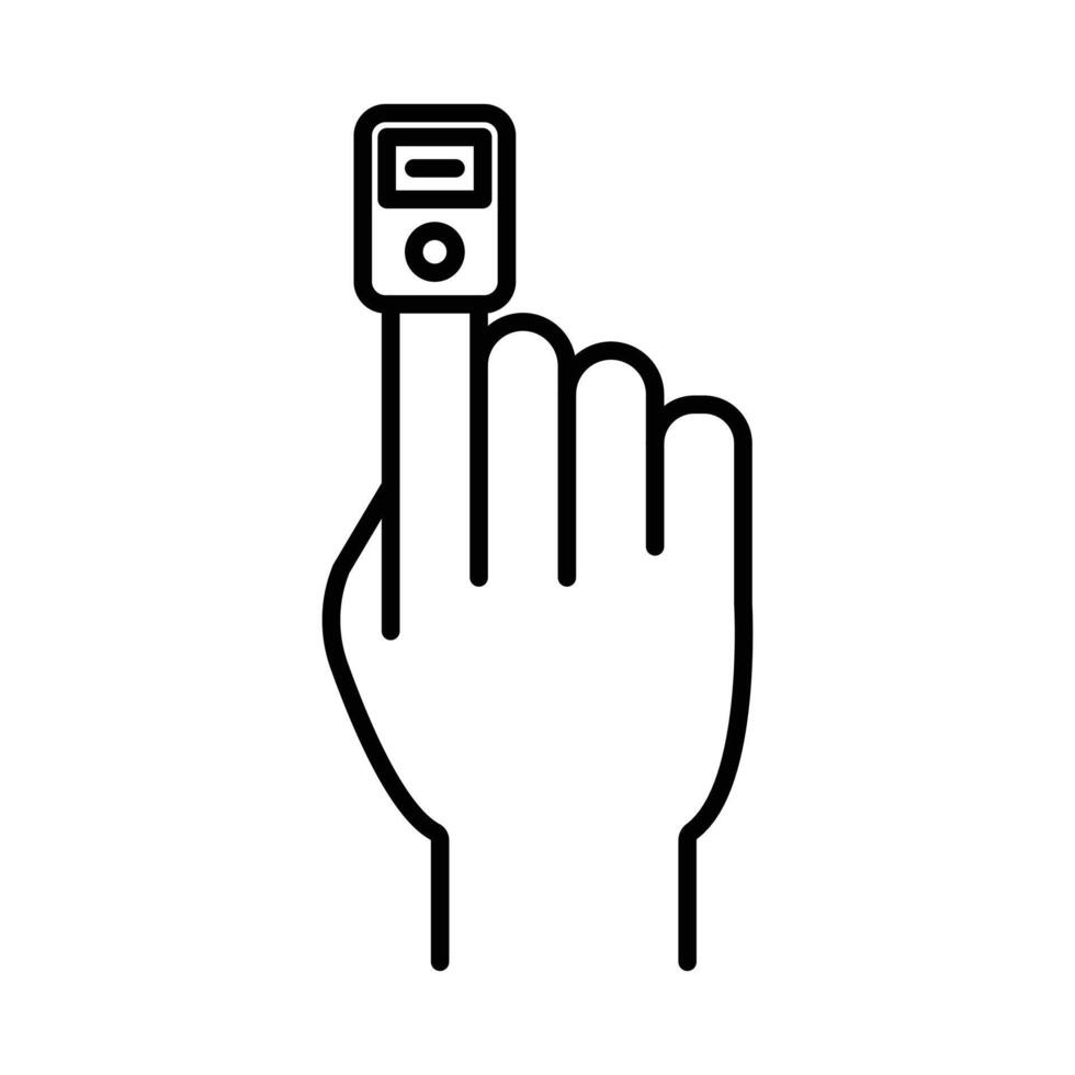 Fingertip pulse oximeter icon vector