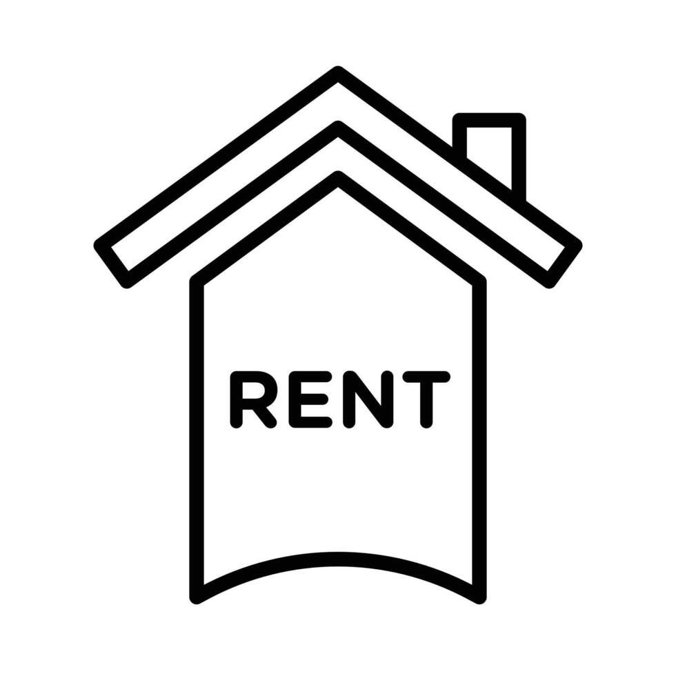 House rent icon black and white sign vector