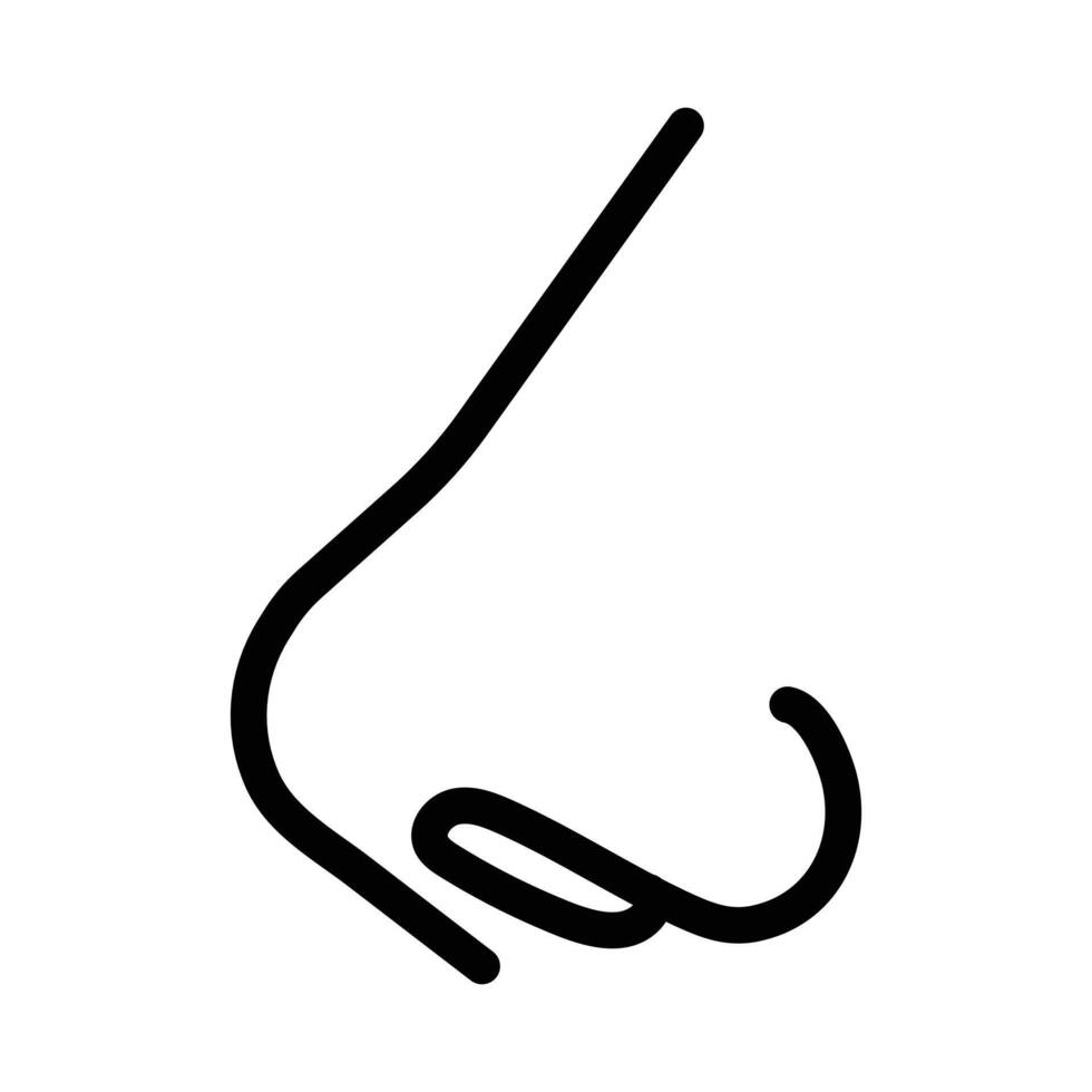 human nose icon black and white sign vector