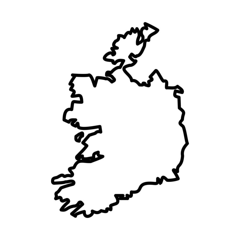 Ireland map icon black and white sign vector