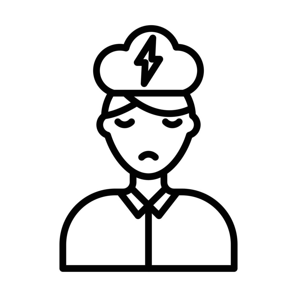 Nervous breakdown icon black and white sign vector