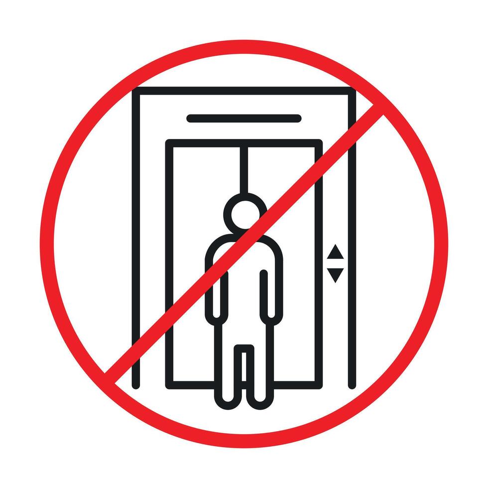 No Elevator Sign icon black and white sign vector