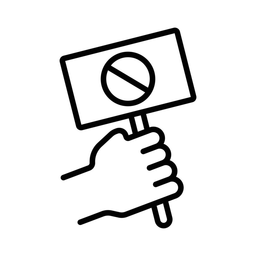 Protest banner in hand icon vector