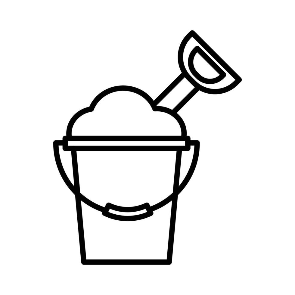 Sand bucket icon black and white sign vector