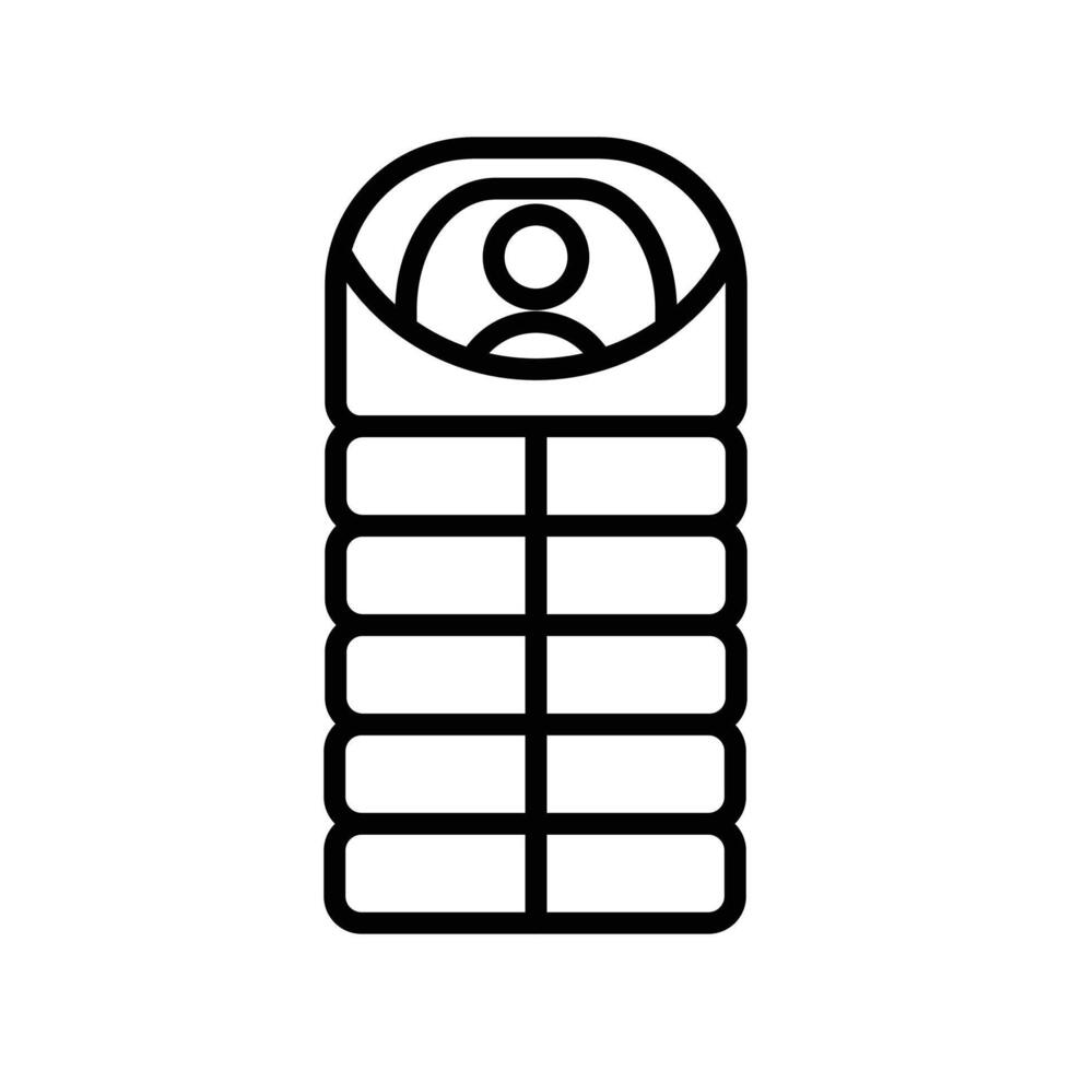 Sleeping bag icon black and white sign vector