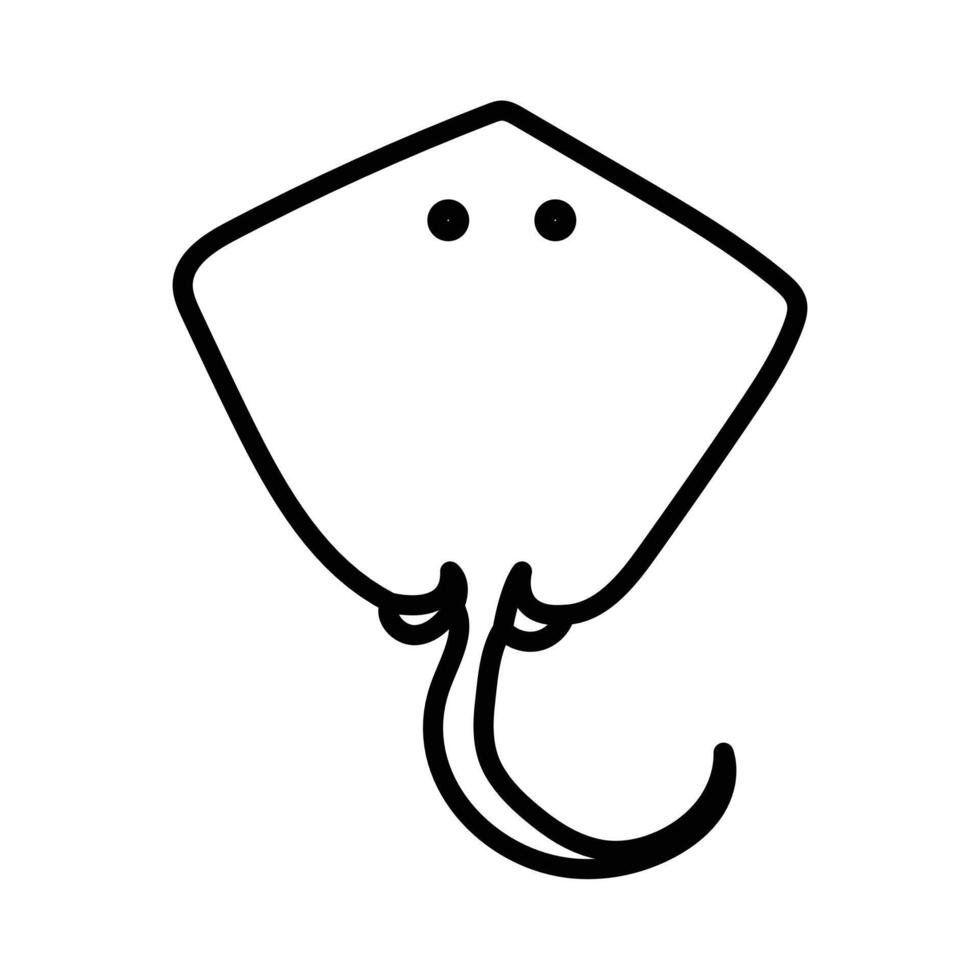 Stingray icon black and white sign vector