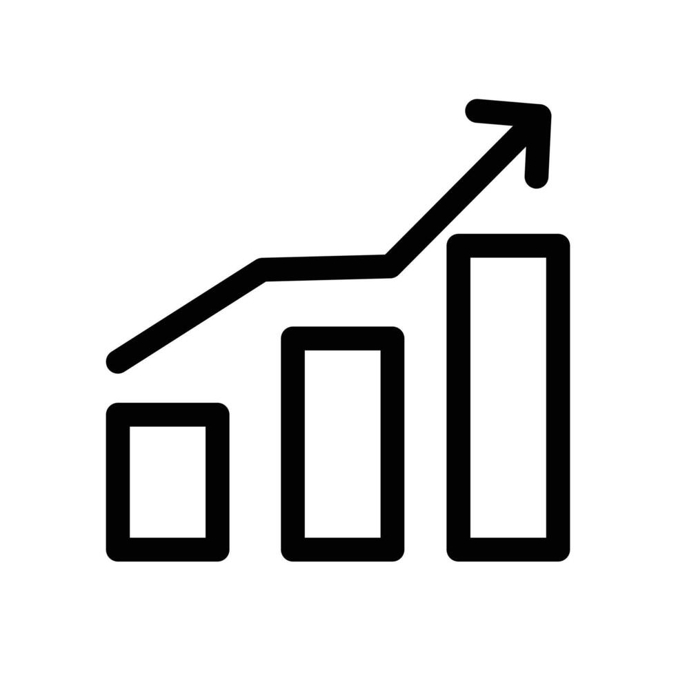 Statistic Up icon black and white sign vector